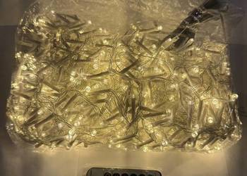 Lampki LED ogrodowe / dekoracyjne – ciepłe światło + pilot