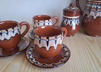 Serwis do kawy filiżanki pawie oczko PRL