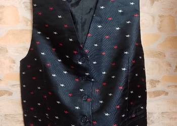 (42/XL) Granatowa kamizelka garniturowa z Wiednia