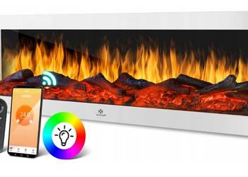 KOMINEK ELEKTRYCZNY LED 3D ŚCIENNY 1800W APP KESSER