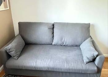 HYLTARP Sofa 2-osobowa, rozkładana, Gransel szary