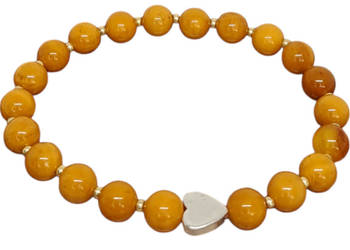 Bransoletka z bursztynu, bursztyn bałtycki kulka antyk, serce #439 Bransoletka z bursztynu, bursztyn bałtycki kulka antyk, serce #439
