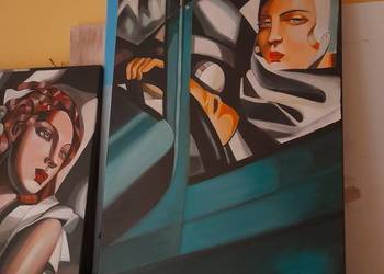 Sprzedam obraz Kobieta w zielonym Bugatti - Tamara Łempicka