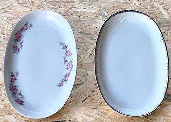 Duże owalne półmiski porcelanowe Wałbrzych 1952 r.