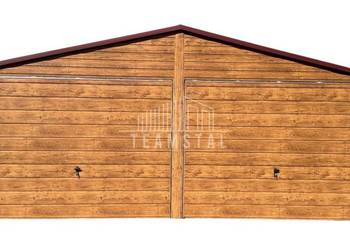 Garaż Blaszany 6x6m 2x Brama uchylna - 2x Okno Drewnopodobny TS637