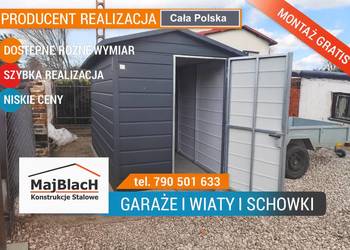 MAŁY GRAFITOWY Garaż Blaszany Na narzędzia Schowek do ogrodu - Maj-Blach