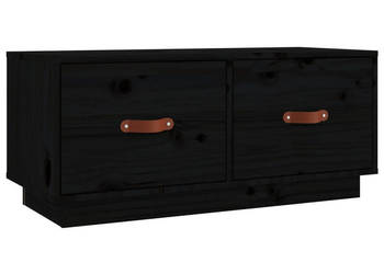 Szafka pod TV czarna 80x34x35 cm lite drewno sosnowe WM-818244