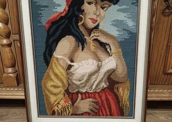 Obraz Cyganka wykonany haftem krzyżykowym Obraz Cyganka wykonany haftem krzyżykowym