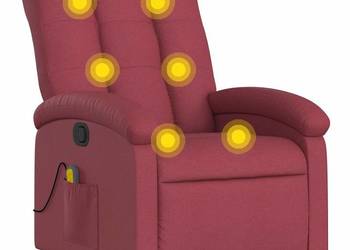vidaXL Rozkładany fotel masujący, winna czerwień(SKU:371742)