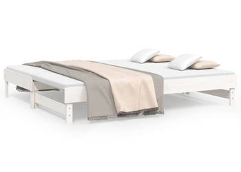 Łóżko rozsuwane białe 2x(90x200) cm lite drewno sosnowe WM-823380