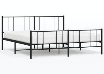 Łóżko Metalowe Czarne Rama Łóżka Ze Stelażem 183x213cm WM-352503