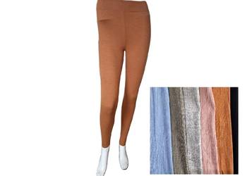 LEGGINSY damskie getry modelujące kryjące sportowe prążki
