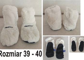 Białe ciapy ocieplane skarpety futerko polar rozmiar 39-40