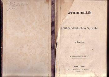 (774) GRAMMATIK DER NEUHOCHDEUTSCHEN SPRACHE VON A. 1883 ROK