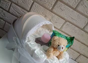 Prezent dla dziecka Bukiet z pampersów Prezent na baby shower narodziny