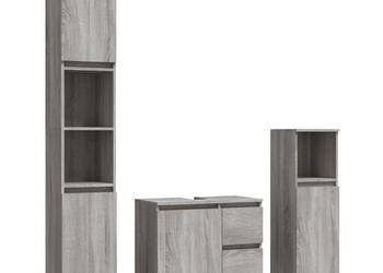 3-częściowy zestaw szafek łazienkowych szary dąb sonoma WM-3185541