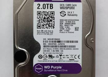 Dysk WD Purple 2TB SATA do monitoringu