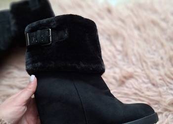 Śliczne botki koturny damskie z futerkiem Jenny Fairy 39 z kożuszkiem