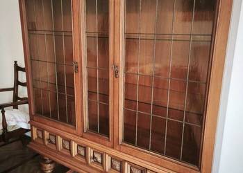 Witryna z komoda z litego drewna dębowego