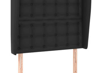 Zagłówek uszak czarny 83x23x118/128 cm sztuczna skóra WM-3118028
