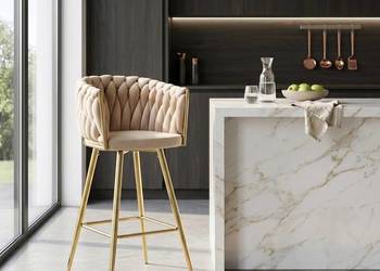 Beżowy Hoker Tapicerowany Rosa-B, Wysyłka 24H, Dostawa 0zł!