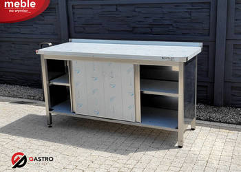 Stół gastronomiczny z szafką drzwi suwane 160x60x85