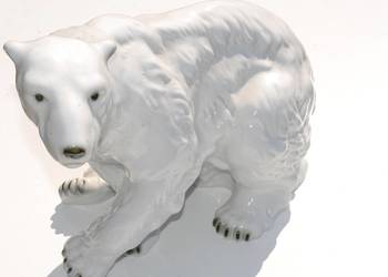 Stara figurka posag niedźwiedź polarny antyk unikat
