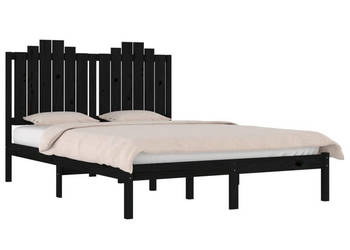 Rama łóżka czarna lite drewno sosnowe 140x190 cm WM-3103762