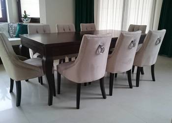 Modne eleganckie tapicerowane pikowane krzesło z kołatką now