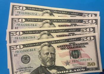 Banknoty 50 dollarowe - rzadkie kolejne numery