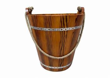 Wiaderko Drewniane Ozdobne Ogrodowe Duże h-50 Rustykalne Dekoracyjne Kolory