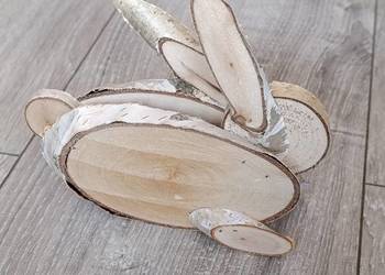 Zając z drewna ozdoba