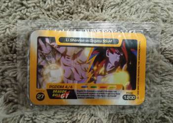 Karta walki Dragon Ball GT Chio folia Li Shenron vs Gogeta SSJ4 złota żółta