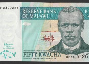 MALAWI 50 KWACHA 2007  - STAN BANKOWY UNC