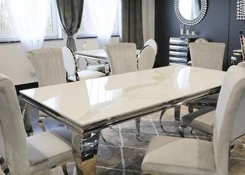 Stół glamour do jadalni Ludwik blat spiek kwarcowy