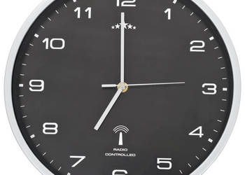 Sterowany radiowo zegar z mechanizmem kwarcowym 31 cm czarny WM-50618
