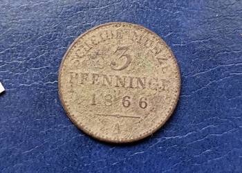 Stare monety 3 fenig 1866 Niemcy