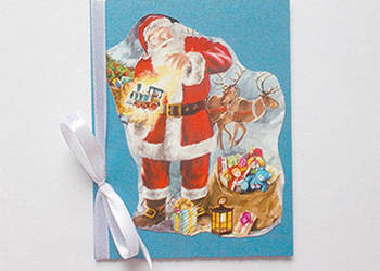Boże Narodzenie kartki z Mikołajem, świąteczne kartki bez tekstu, karnety