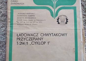 Instrukcja i katalog części ładowacz T-214/1 Cyklop 1