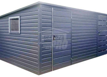Schowek Domek Ogrodowy 4x2,5 + Wiata 1,5m - 2x Drzwi Okno antracyt GP435