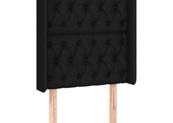 Zagłówek do łóżka z LED czarny 83x16x118/128 cm tkanina WM-3124360