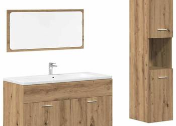 vidaXL 3-częściowy zestaw mebli łazienkowych, dąb artisan(SKU:3328592)