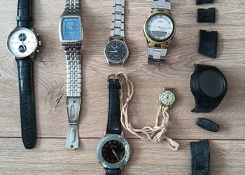 Zegarki naręczne zestaw 7 sztuk Bisset, Casio, Slava