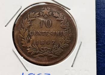 Stare monety 10 centesimi 1867 Włochy