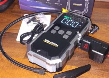 Booster, jump starter, kompresor samochodowy oraz latarka