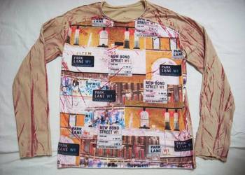 Włoska Bluzka z Nadrukiem Miasto 40