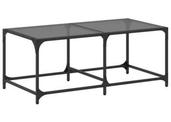 Stolik kawowy z czarnym szklanym blatem 985x50x40 cm stal WM-845979