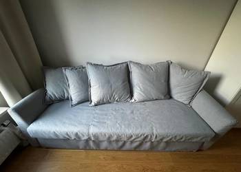Rozkładana Kanapa Ikea HOLMSUND 231 x 99 cm tkanina odcienie szarości