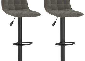 vidaXL Stołki barowe, 2 szt., ciemnoszare, obite aksamitem(SKU:333992)