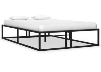Łóżko Metalowe Czarne Rama Łóżka Ze Stelażem 120 x 200 cm WM-324787